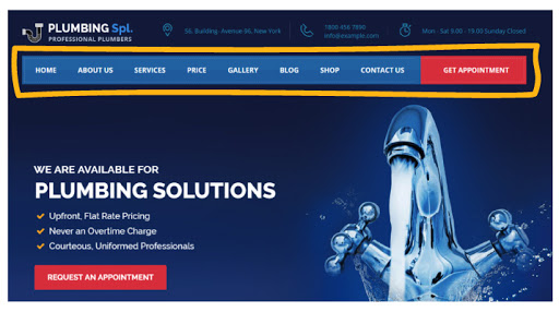 Plumbing Website Example