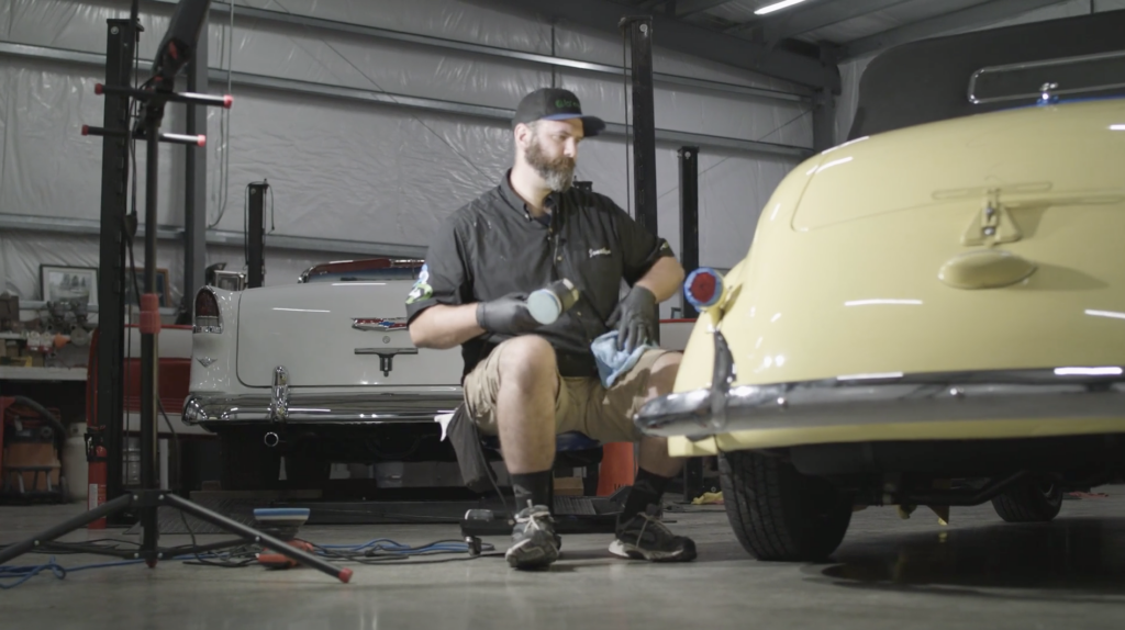 Pro detailing a car