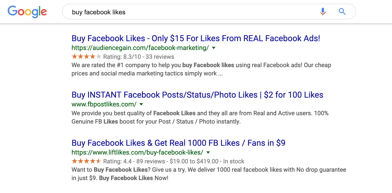 Facebook likes