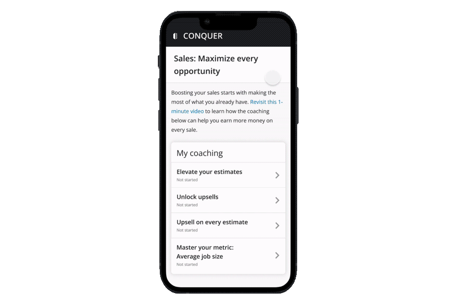 - Housecall Pro animated view of using CONQUER in Housecall Pro