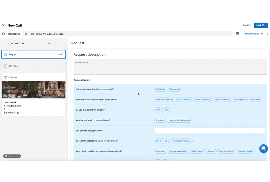 - Housecall Pro new customer intake process