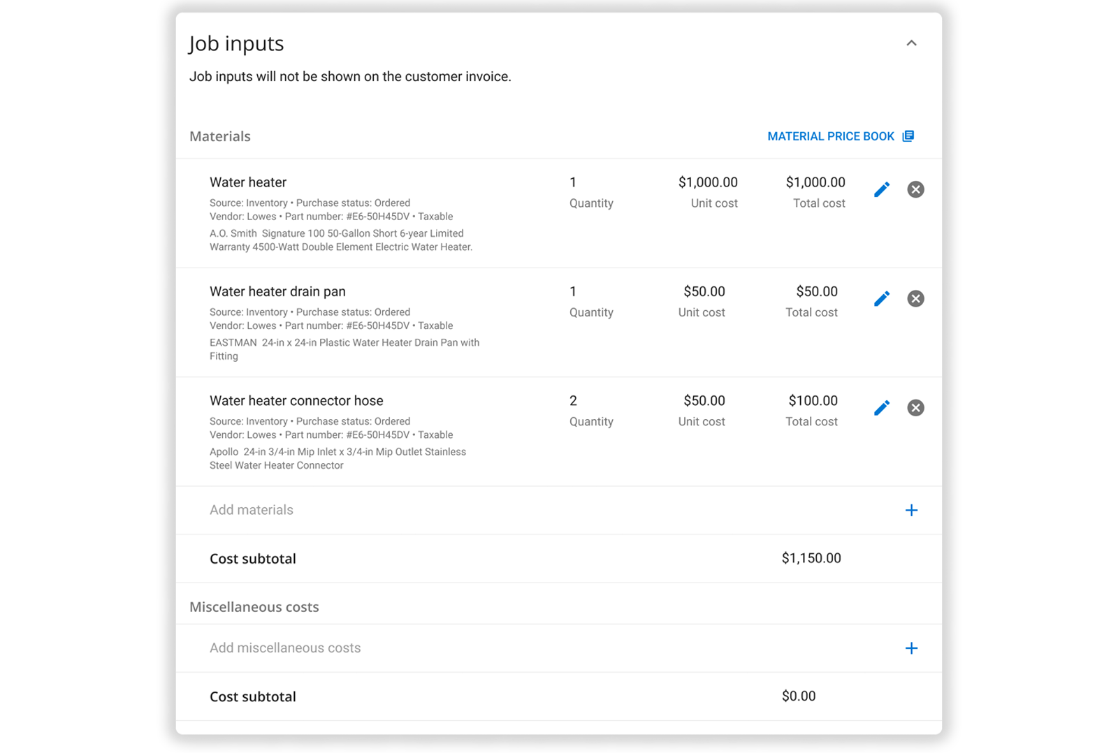 - screenshot of new dashboard to input jobs into housecall pro app