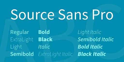 graphic of source sans pro font