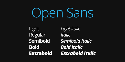 graphic of Open Sans font