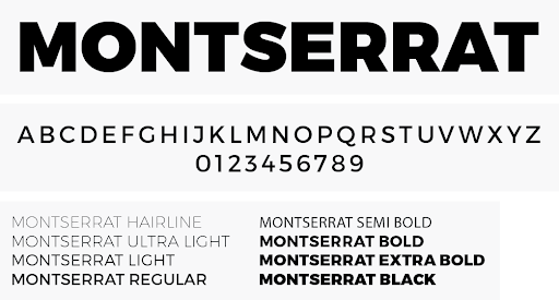 graphic of Montserrat font