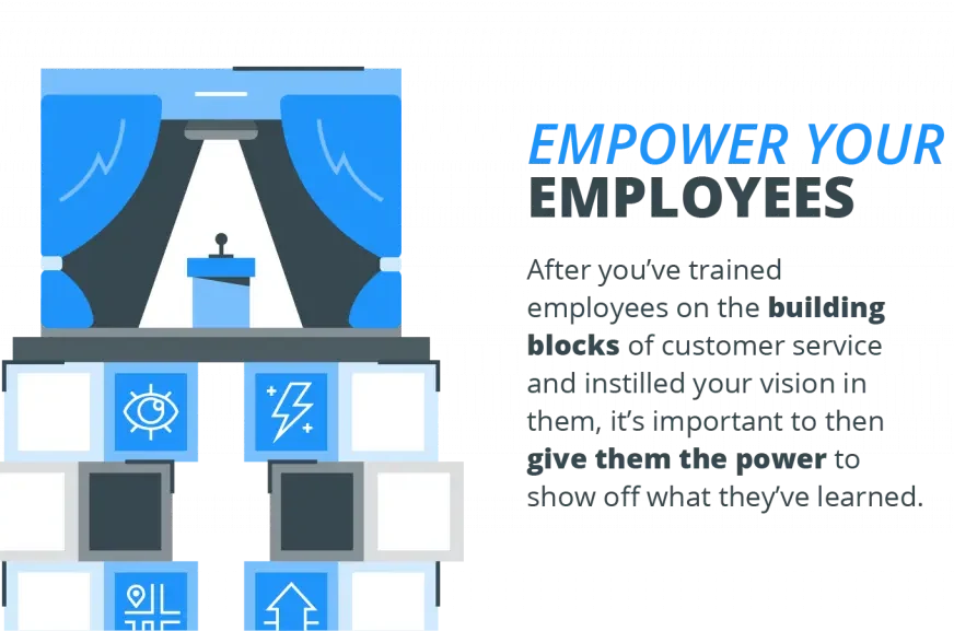 Empower your employees podium and spotlight digital drawing