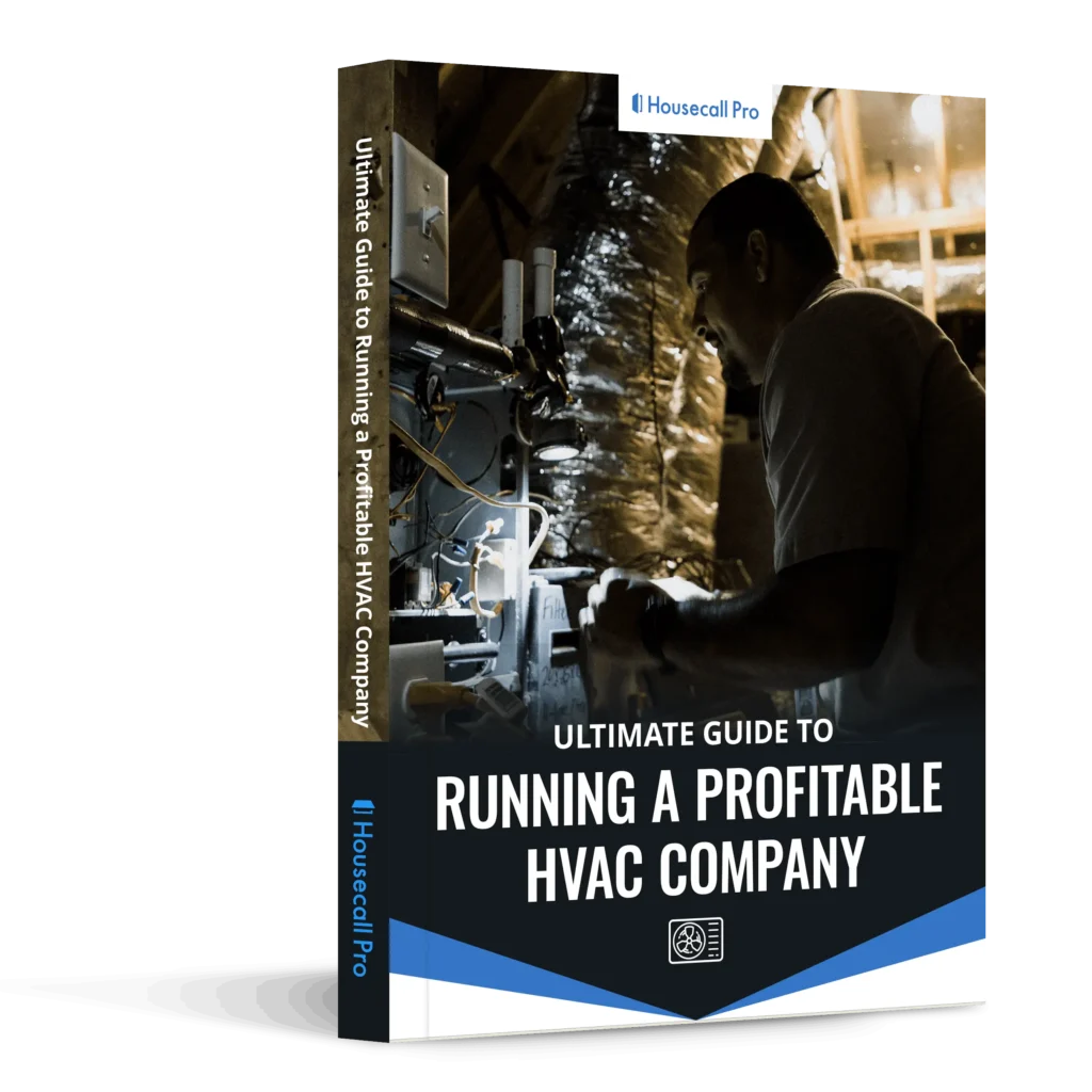 - Housecall Pro Ultimate guide to Running a Profitable HVAC Company ebook mock up