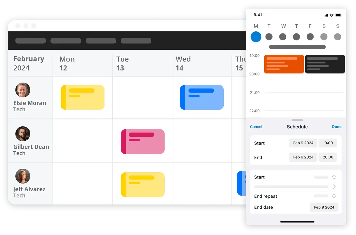 Cleaning business scheduling software