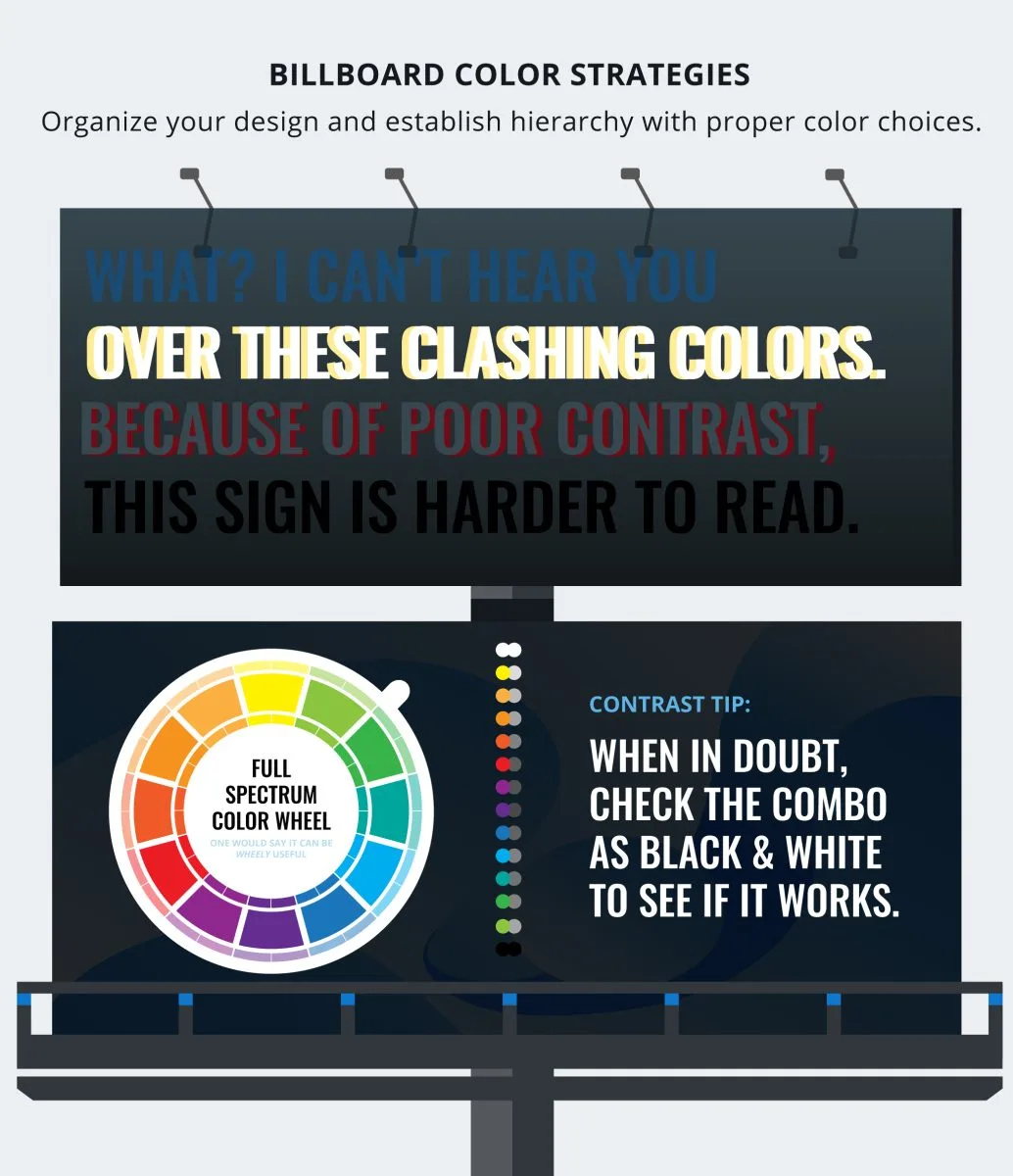 infographic on billboard color strategies