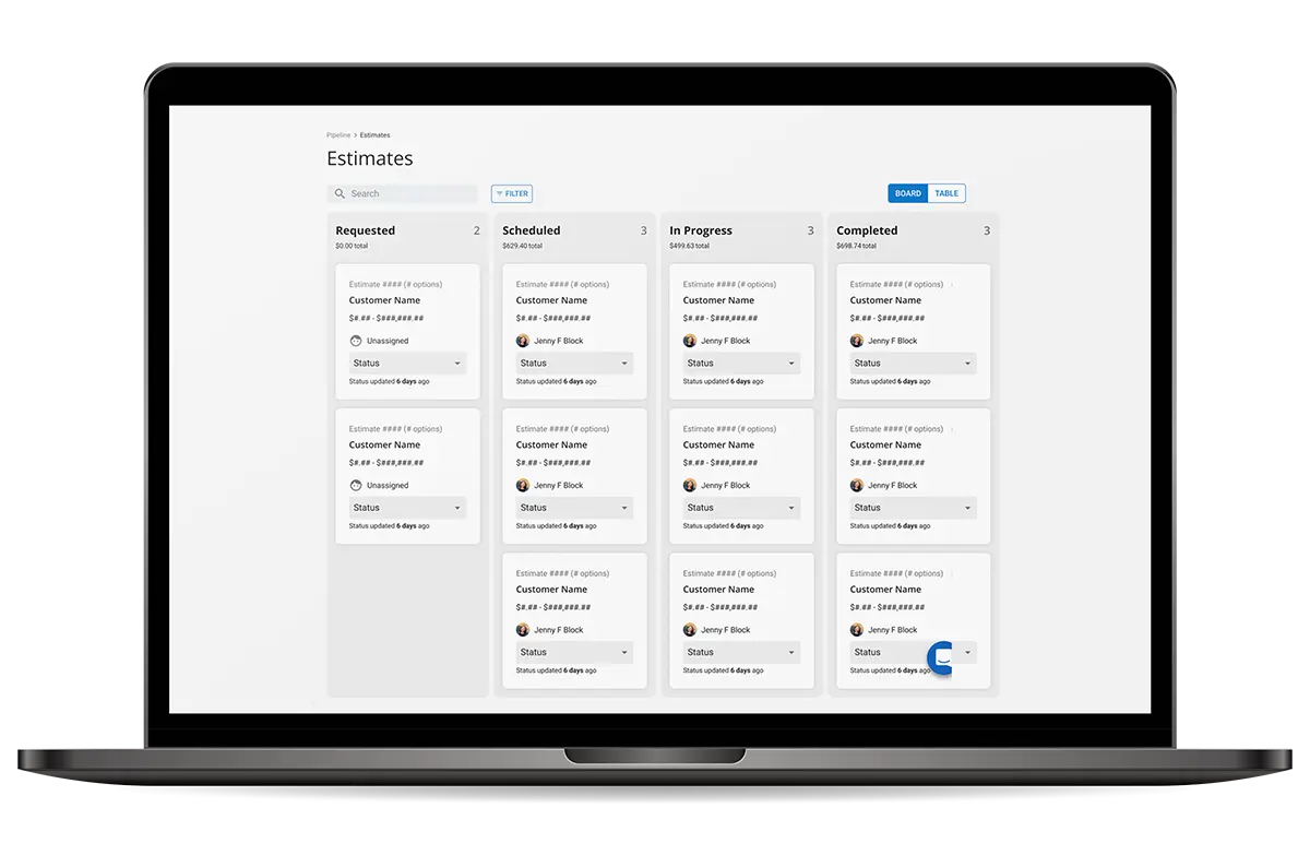 Laptop mock up of HCP pipeline feature estimates workflow management dashboard