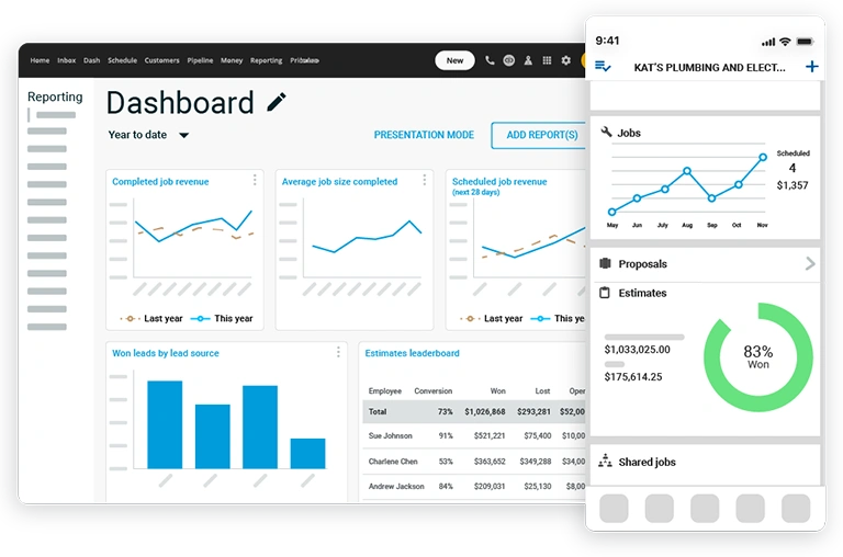 HCP Home Service Business Management Software Digital Report Mock Up