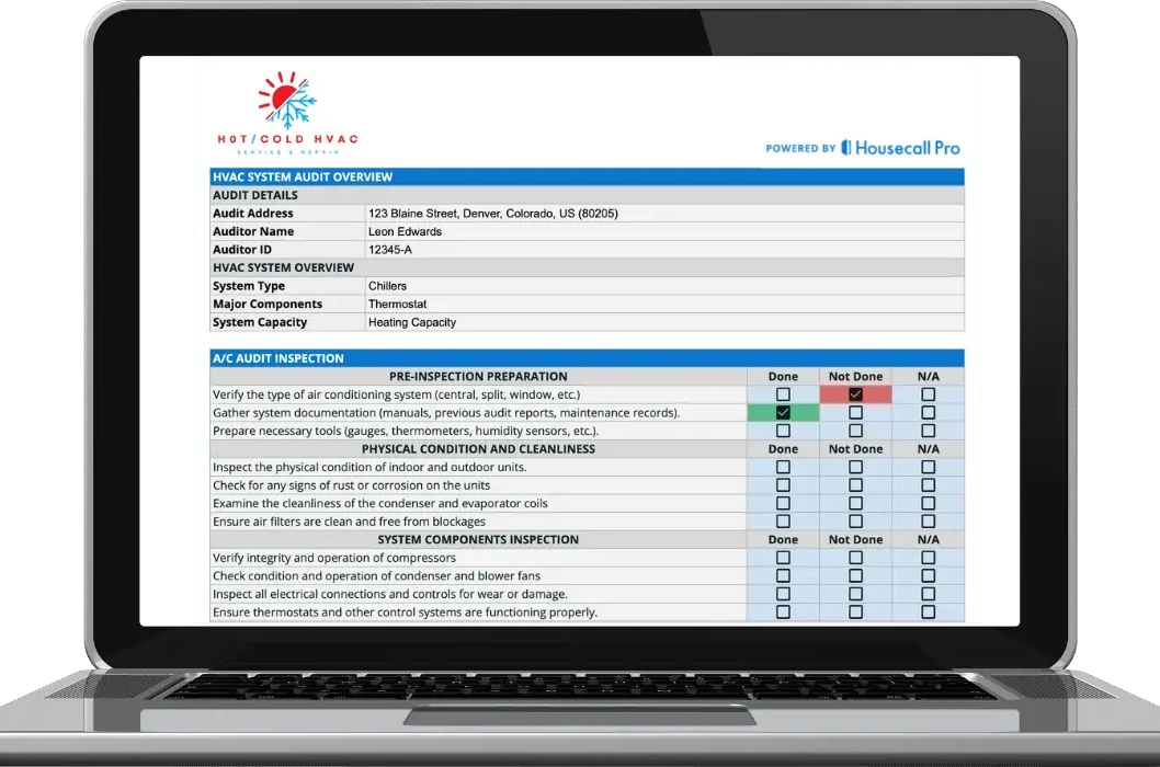 HVAC Audit Checklist Template - Housecall Pro