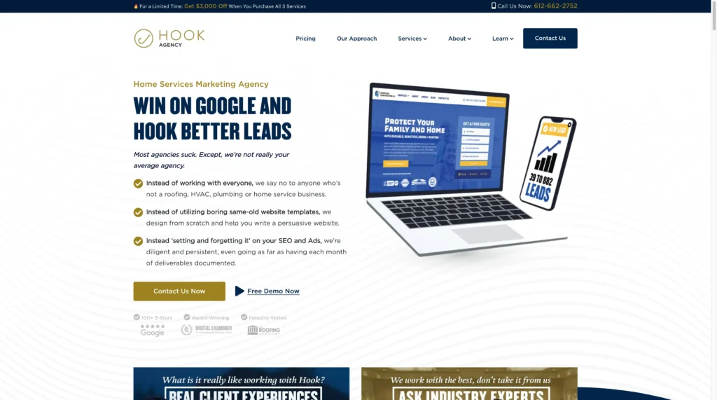Hook Digital - Home Services Marketing Agency Website Screenshot