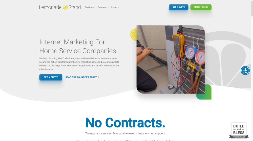 Lemonade Stand - Internet Marketing Agency for Home Services Screenshot