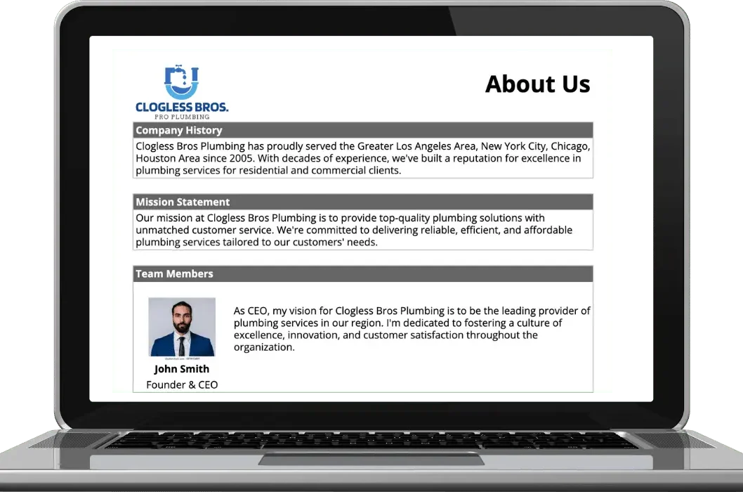 Plumbing website template (free download) Housecall Pro