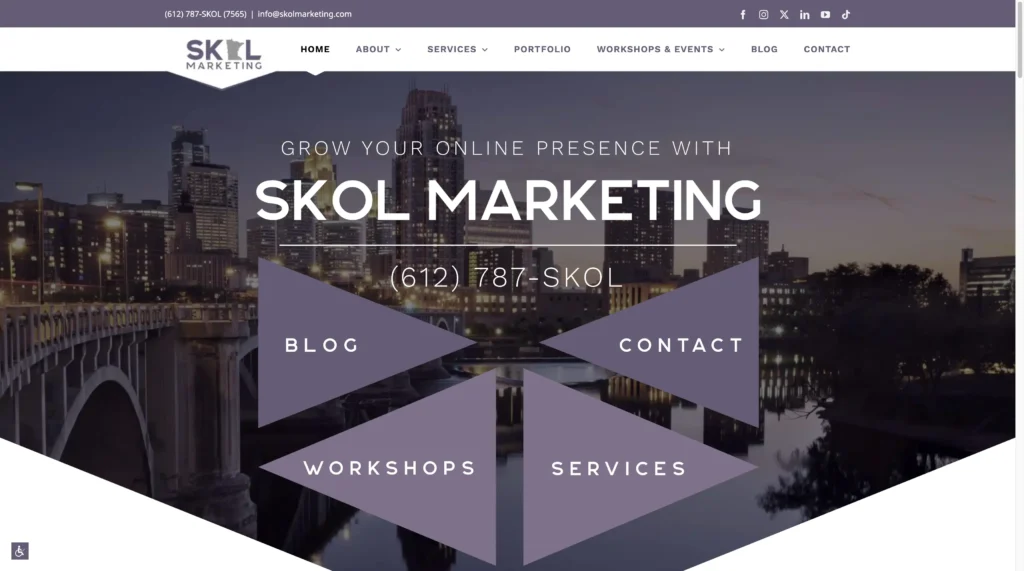 Skol Digital Marketing Agency -Minneapolis MN Website screenshot