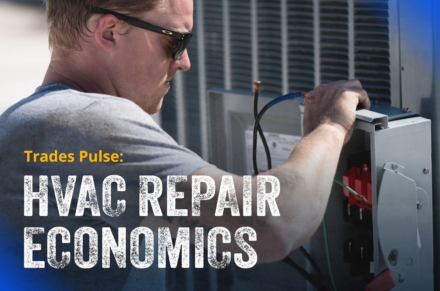 HVAC technician completing a repair job on-site