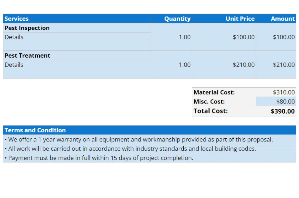 Pest Control Proposal Template - Housecall Pro