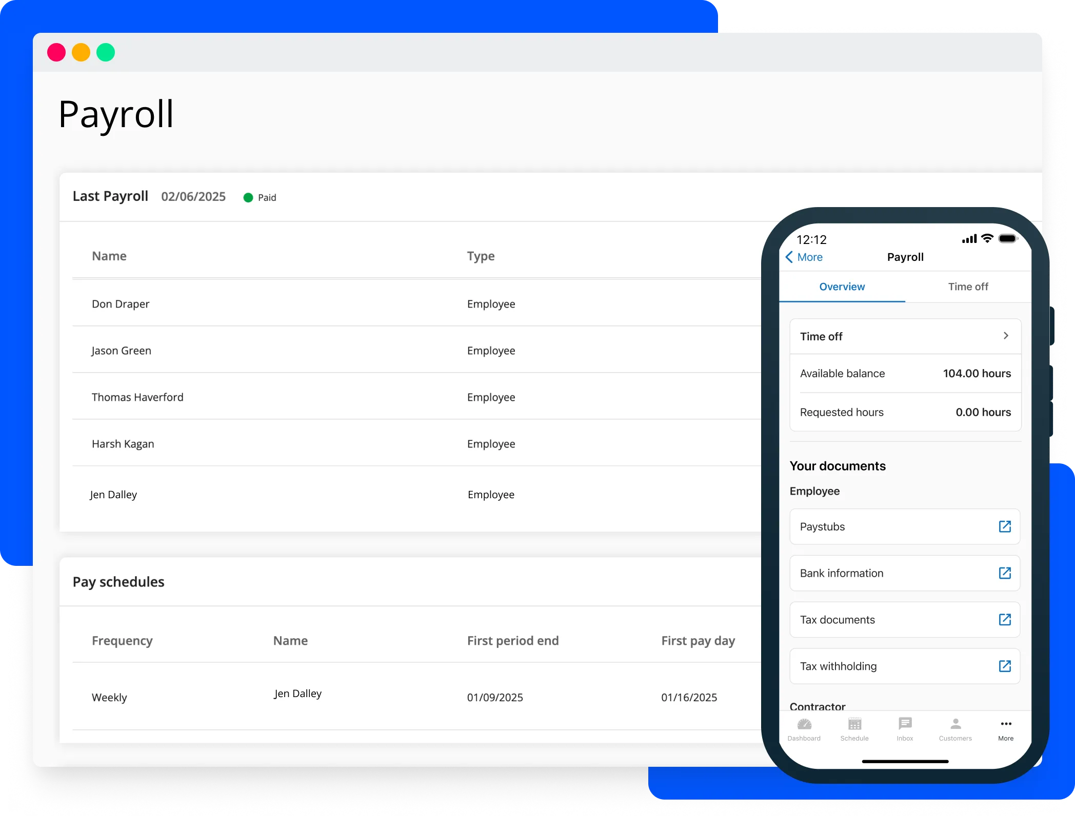 Housecall Pros contractor payroll software reporting dashboard