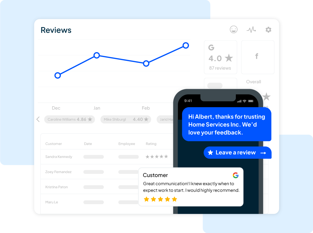 Cleaning business review management software from Housecall Pro