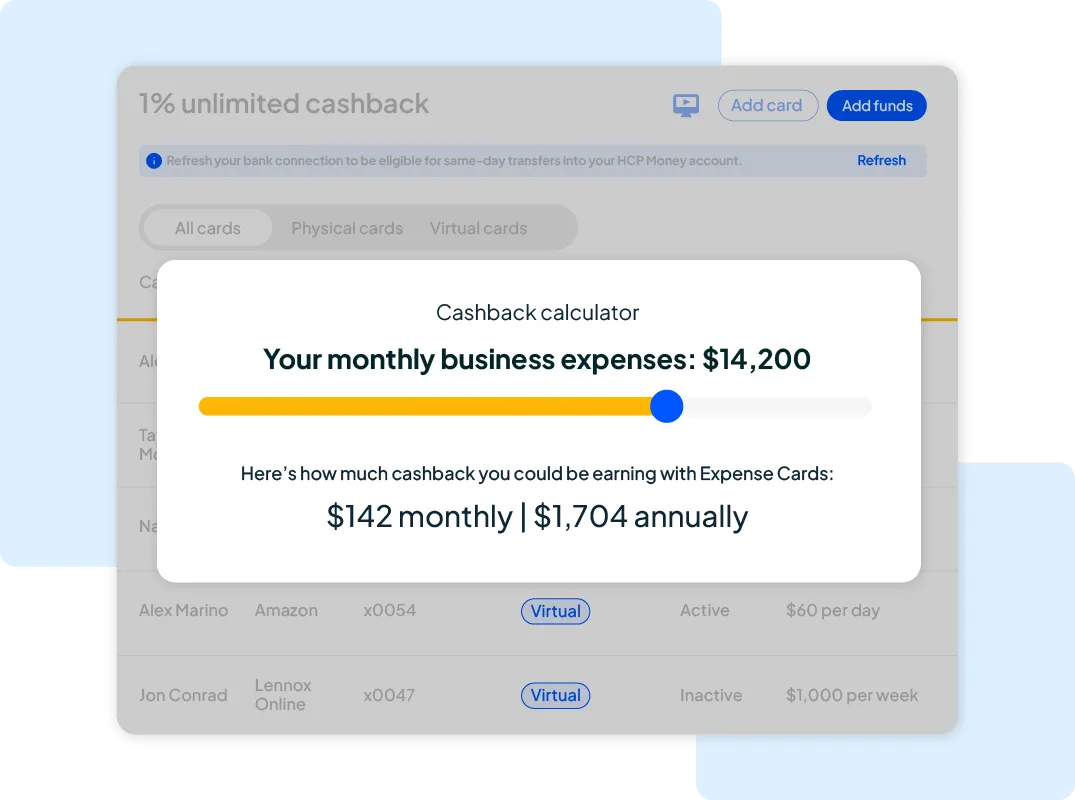 Housecall Pros business expense cards with cash back rewards