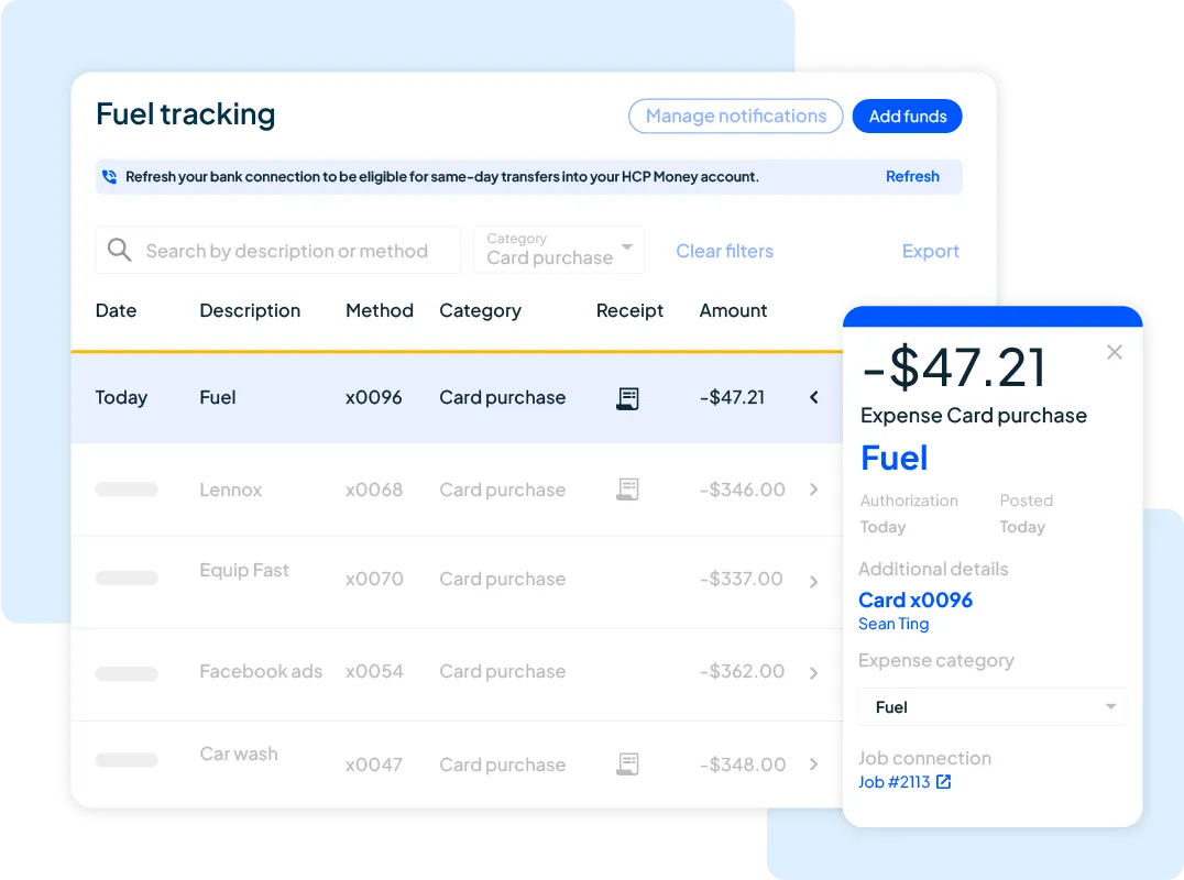 Housecall Pros' company expense cards with receipt management
