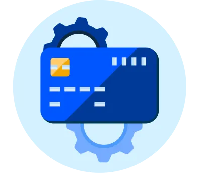 Credit card control gears graphic