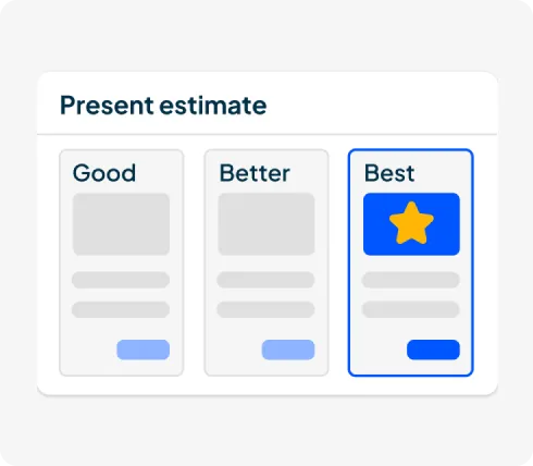 "Good, better, best" price estimate software from Housecall Pro