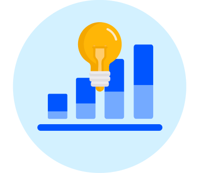 Lightbulb & growth chart graphic