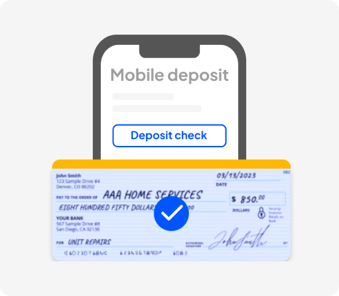 Mobile check deposit feature from Housecall pro