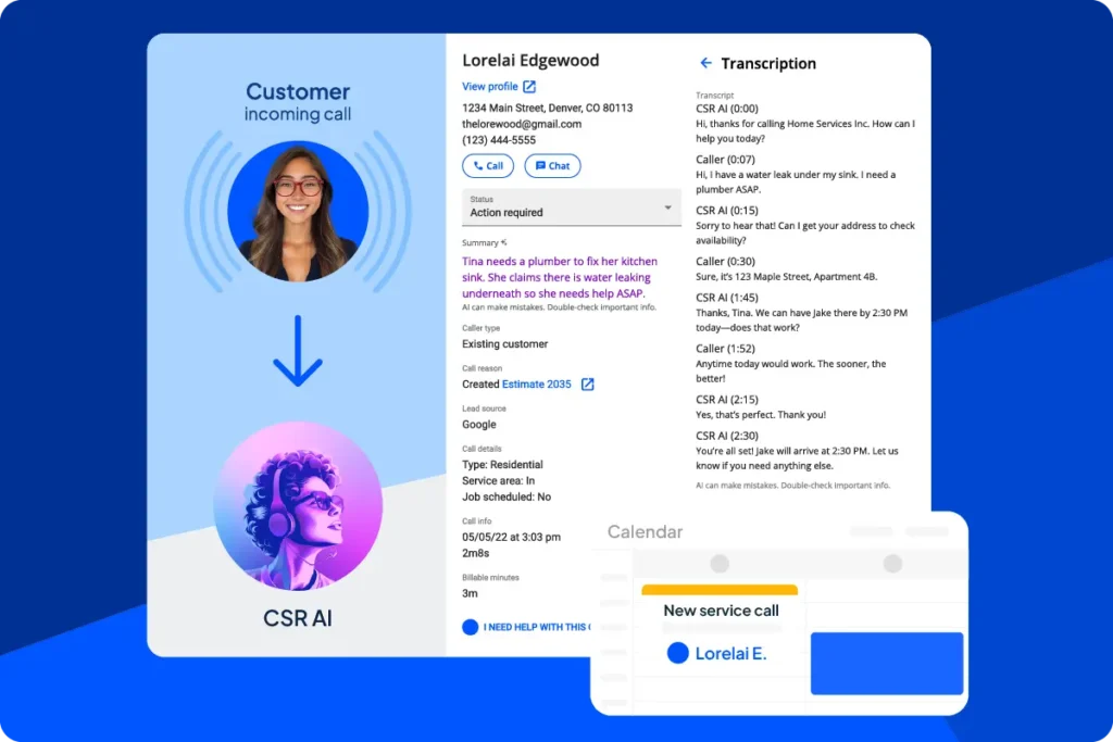 - Housecall Pro Housecall Pros' CSR AI tool forwarding incoming call from customer