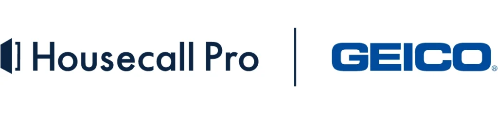 - Housecall Pro HCP + GEICO dual partnership logo