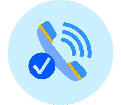 Phone ringing + check mark
