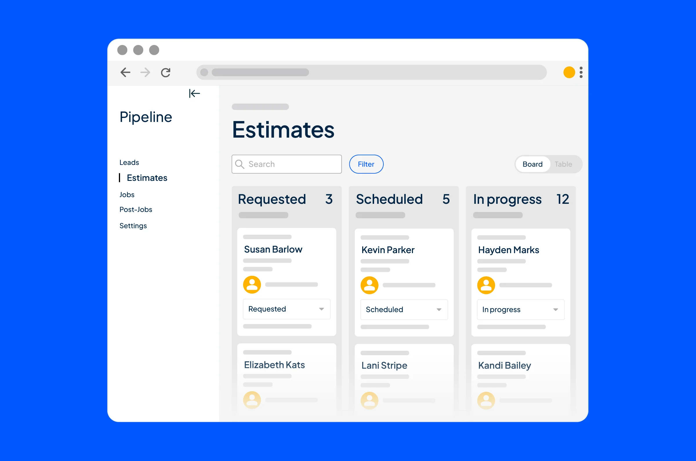 - Housecall Pro Housecall Pro's Pipeline feature - sales and lead tracking management software dashboard