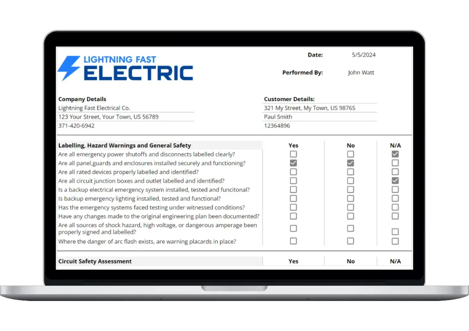 Free electrical safety checklist from Housecall Pro