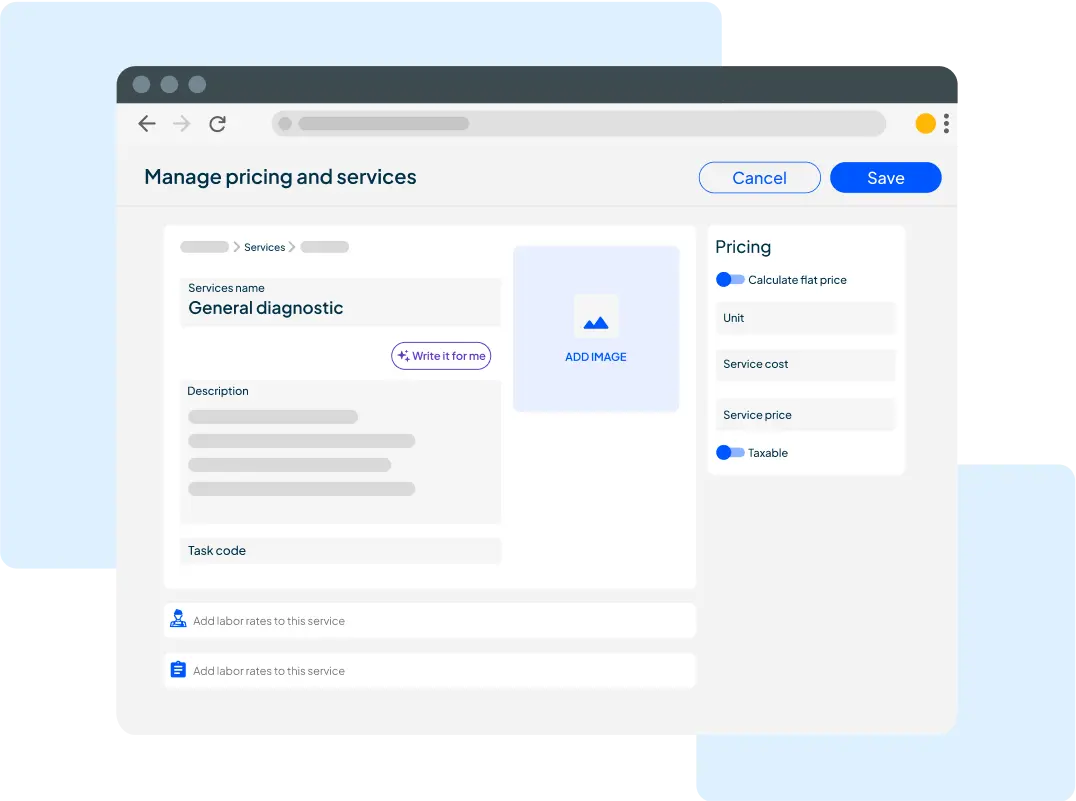 - Housecall Pro Price book with flat rate pricing management