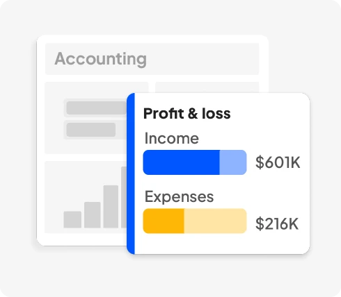 Profit and loss dashboard showing income and expenses to help service businesses track financial performance.