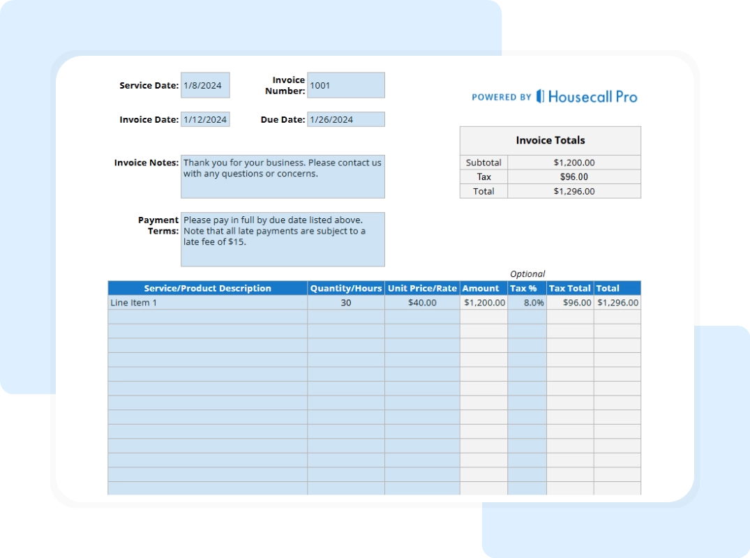Invoice Details of Electrical Invoice Template