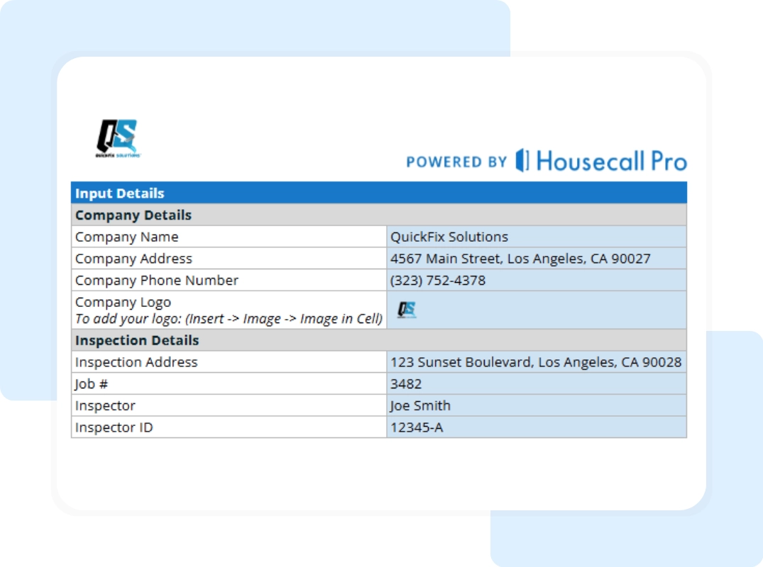 Field Service Inspection Report Template - Housecall Pro