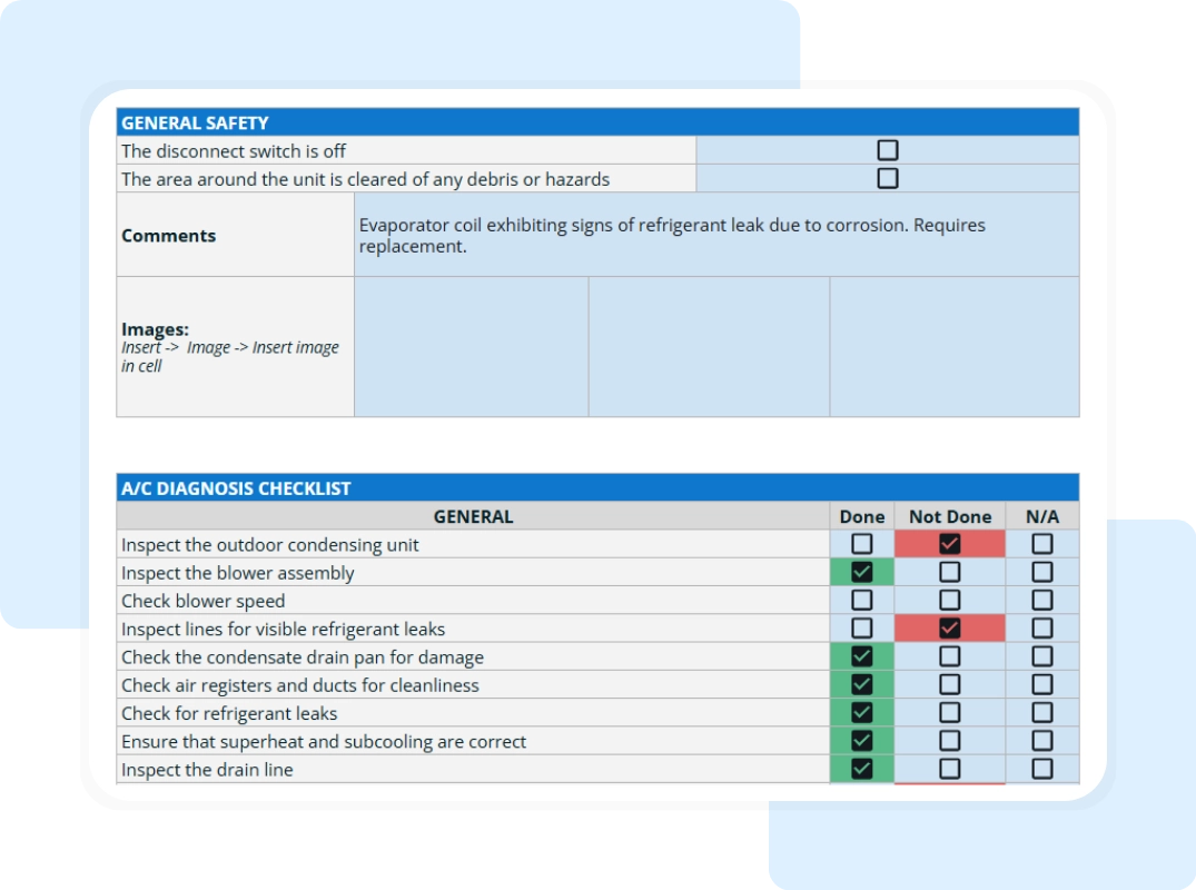 detailed checklist for hvac diagnostic checklist template