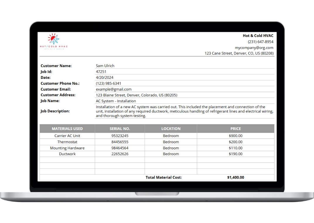 hvac service report template hero image