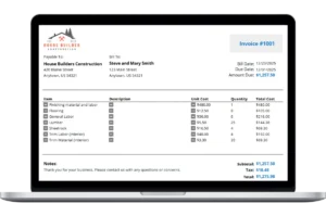 general contractor invoice template showing printable view