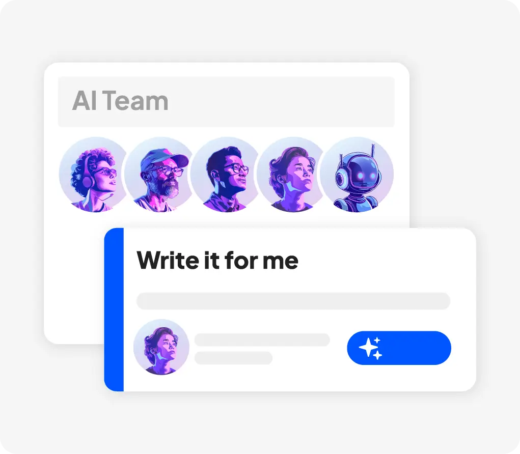 AI Team assistant with Write It For Me tool for painting contractors to draft customer messages