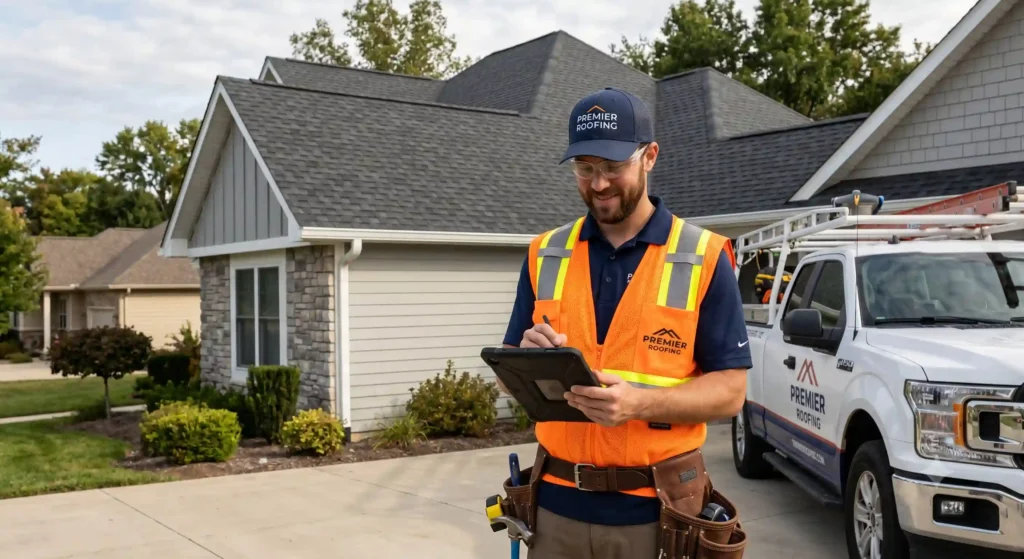 - Housecall Pro Roofer sending a digital invoice from a mobile app after a job